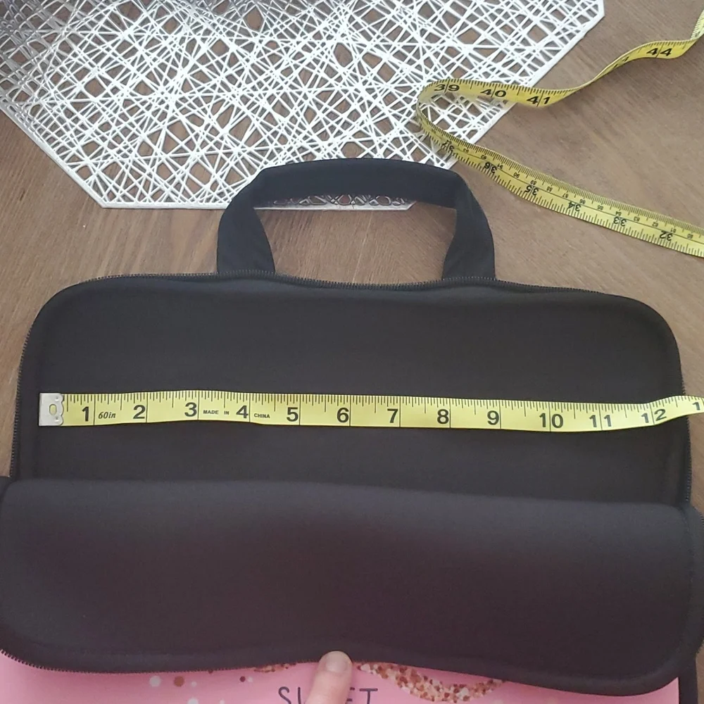 Laptop or Tablet Bag 13×9.5 Pink with black Lining.